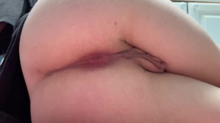 Slut shoves more ice cubes in her tight asshole preview 2