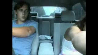 Sister sucking brothers cock in front seat of car preview 1