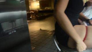 hotwife taking her panties off in public