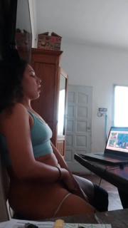 MY COUSIN CAME OVER FOR A FEW DAYS TRIP BUT CAN'T STOP MASTURBATING IN MY HOUSE...